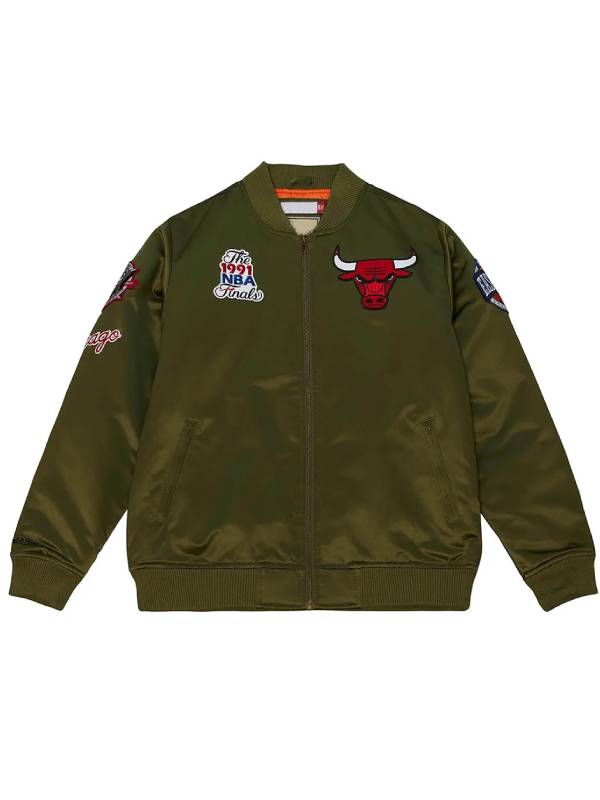 Chicago Bulls Flight Green Bomber Jacket
