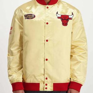 Chicago Bulls Light Weight Gold Satin Jacket