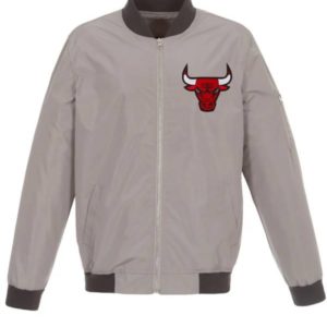 Chicago Bulls Lightweight Grey Nylon Jacket