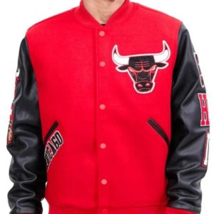 Chicago Bulls Logo Red Wool Jacket