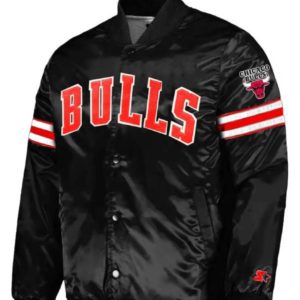 Chicago Bulls Pick & Roll Varsity Black Jacket