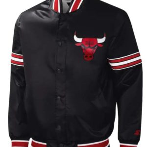 Chicago Bulls Slider Black Satin Jacket