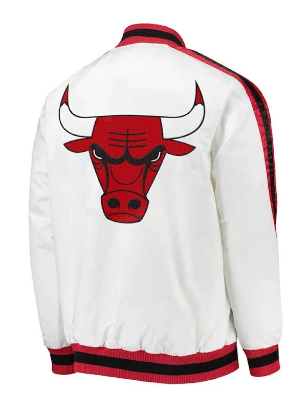 Chicago Bulls The D-Line White Satin Jacket