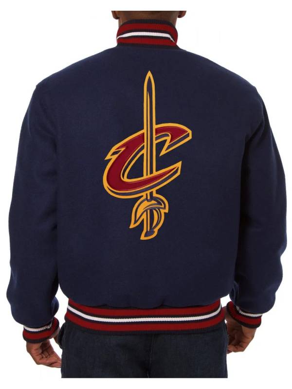 Cleveland Cavaliers Embroidered Navy Blue Varsity Jacket