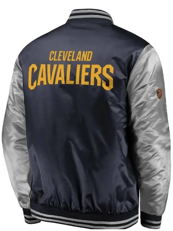 Cleveland Cavaliers Navy and Silver Satin Jacket