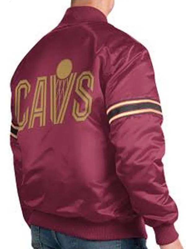 Cleveland Cavaliers Pick & Roll Wine Satin Jacket