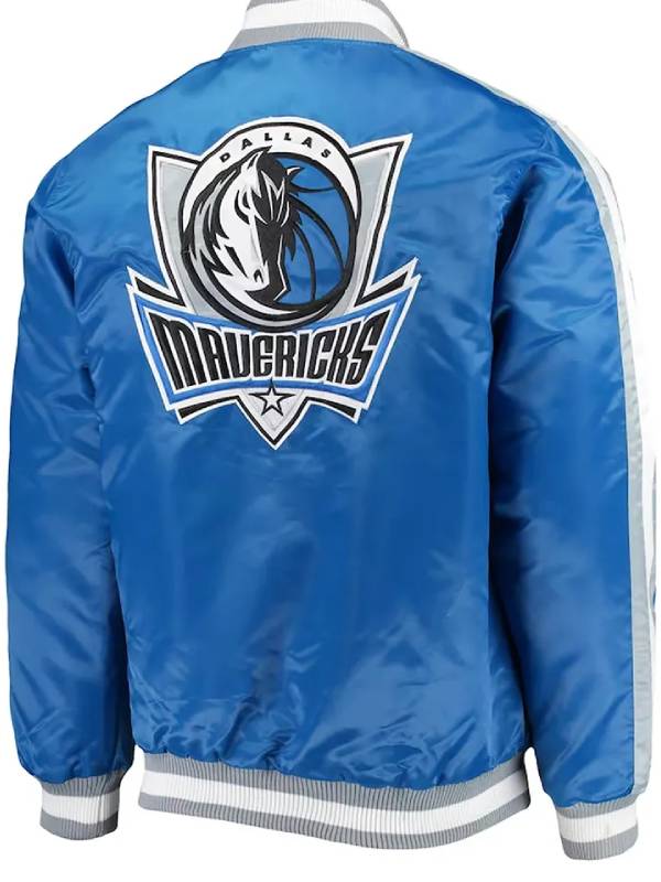 Dallas Mavericks Blue Varsity Satin Jacket