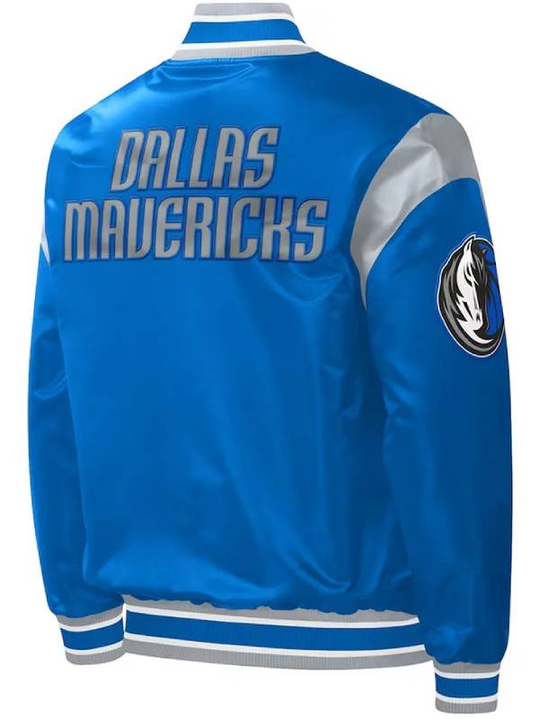 Dallas Mavericks Force Play Blue Satin Jacket