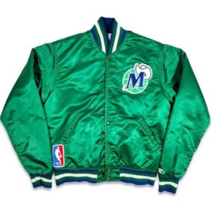 Dallas Mavericks Green Bomber Satin Jacket