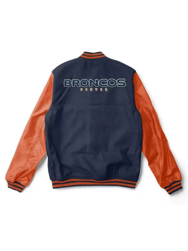 Denver Broncos Navy and Orange Wool Jacket
