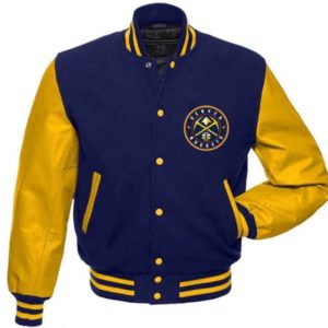 Denver Nuggets Blue And Yellow Varsity Jacket