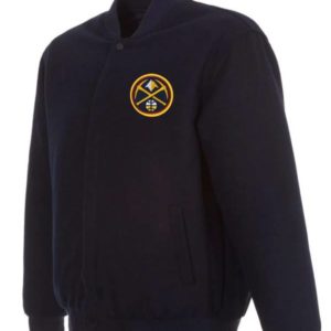 Denver Nuggets Navy Blue Wool Varsity Jacket