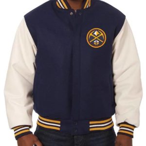Denver Nuggets Varsity Navy And White Jacket