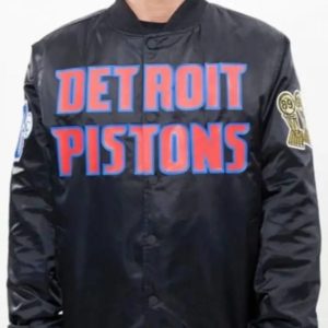 Detroit Pistons Black Satin Jacket