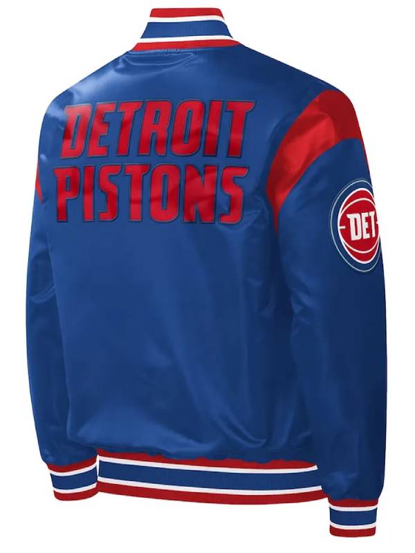 Detroit Pistons Force Play Blue Satin Jacket