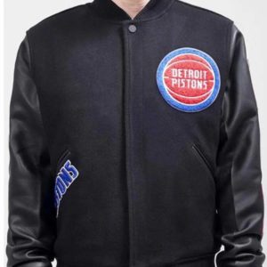 Detroit Pistons Letterman Black Varsity Jacket