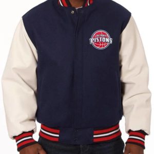 Detroit Pistons Navy/White Varsity Jacket