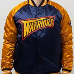 Golden State Warriors Blue And Gold Satin Jacket