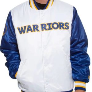 Golden State Warriors Blue And White Satin Jacket