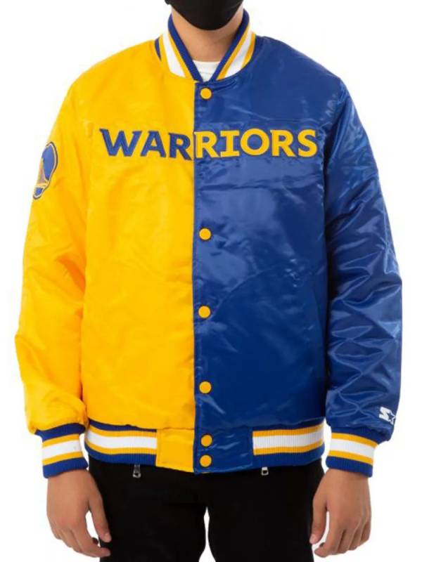 Golden State Warriors Bomber Satin Jacket