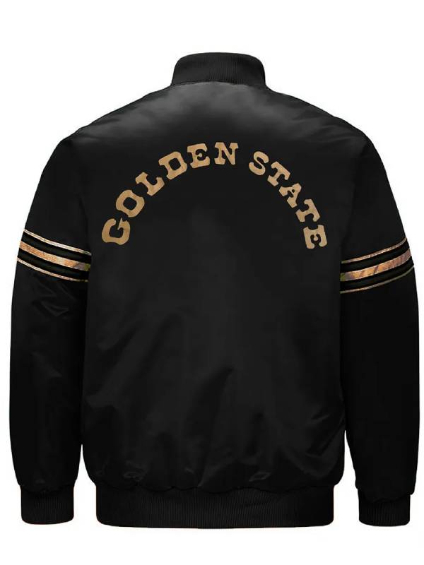 Golden State Warriors Classic Black Satin Jacket
