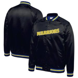 Golden State Warriors Lightweight Black Satin Jacket