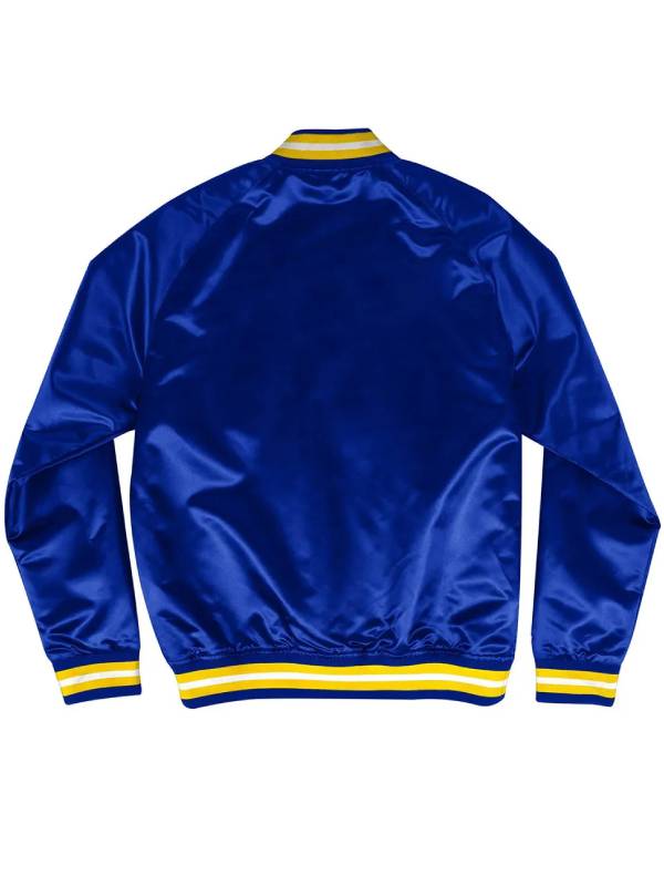 Golden State Warriors Lightweight Royal Blue Satin Jacket