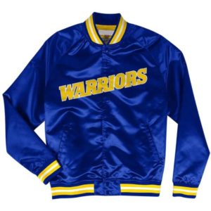 Golden State Warriors Lightweight Royal Blue Satin Jacket