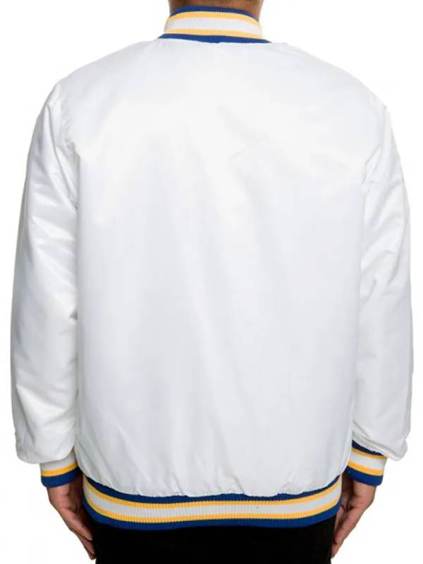 Golden State Warriors White Satin Jacket