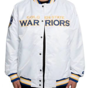 Golden State Warriors White Satin Jacket