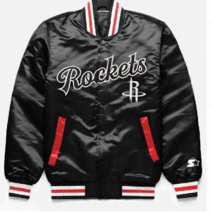 Houston Rockets Exclusive Black Satin Jacket