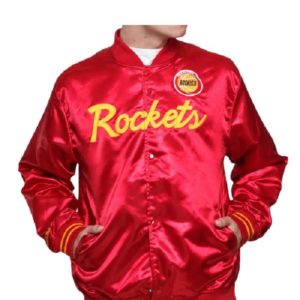 Houston Rockets Lightweight Red Satin Jacket